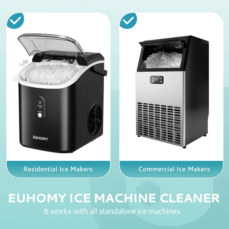 Euhomy Ice Maker Cleaner - 16/32 Fl OZ, Safe and Odor Free, Powerful Cleansing, Universal Compatibility for Ice Makers