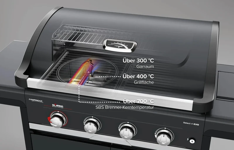 Campingaz Select 4 LX Plus SBS Gasgrill | 4 Brenner mit Searing Boost System
