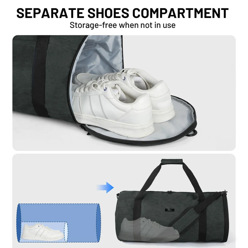 Sports Duffle Bag with Shoe Compartment & Wet Pocket