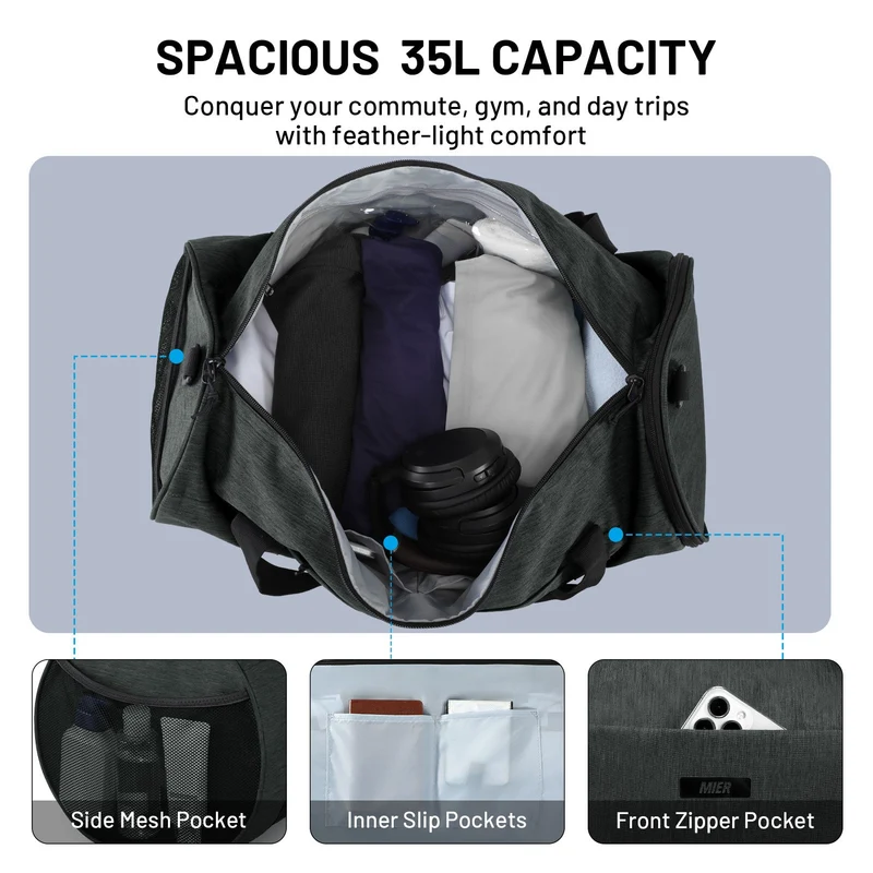 Sports Duffle Bag with Shoe Compartment & Wet Pocket