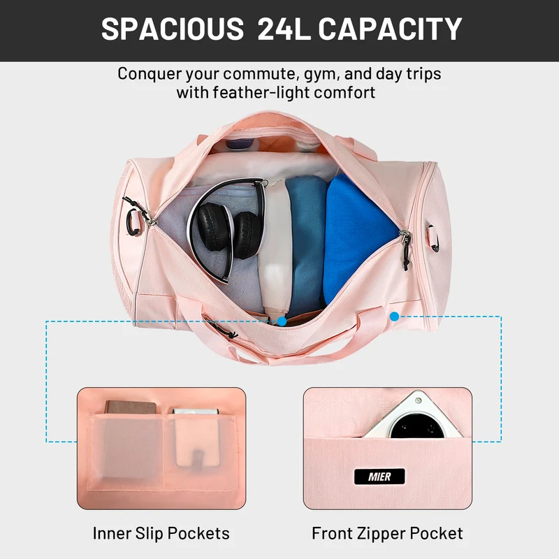 Sports Duffle Bag with Shoe Compartment & Wet Pocket