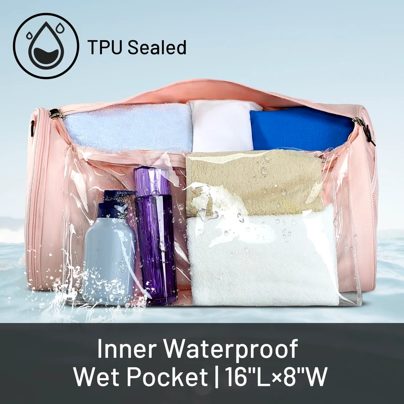 Sports Duffle Bag with Shoe Compartment & Wet Pocket