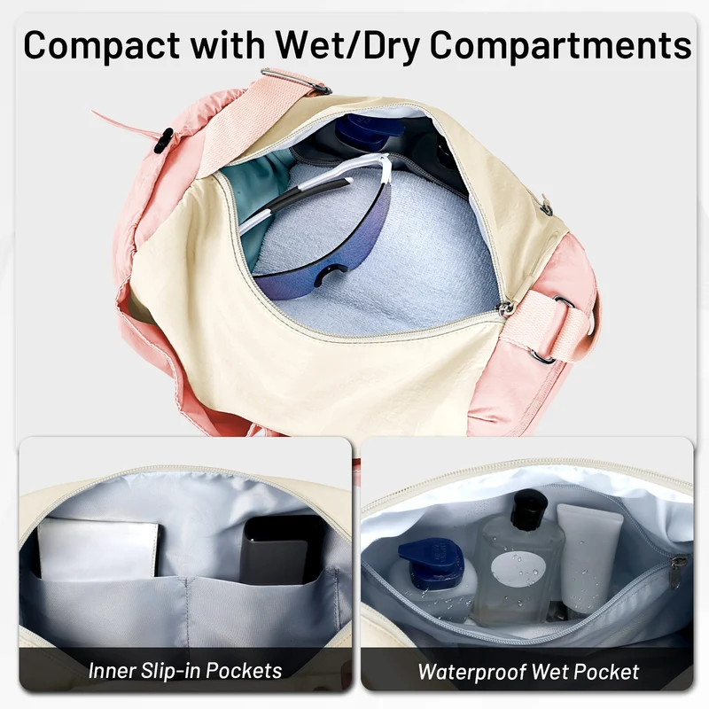 Women's Gym Bag Sports Duffel Bag with Wet Pocket