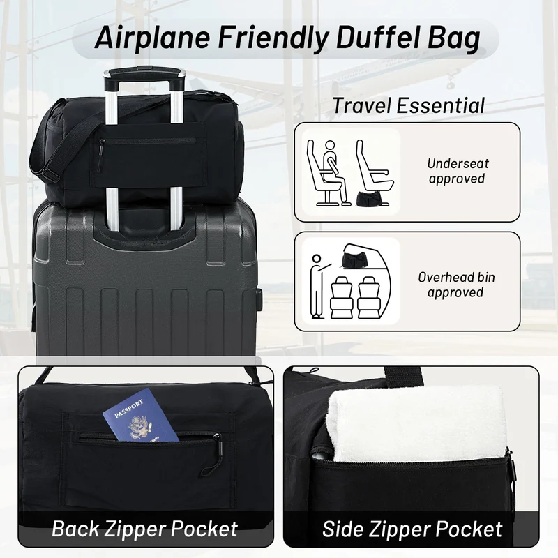 Women's Gym Bag Sports Duffel Bag with Wet Pocket
