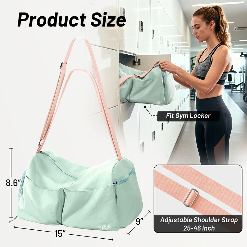 Women's Gym Bag Sports Duffel Bag with Wet Pocket