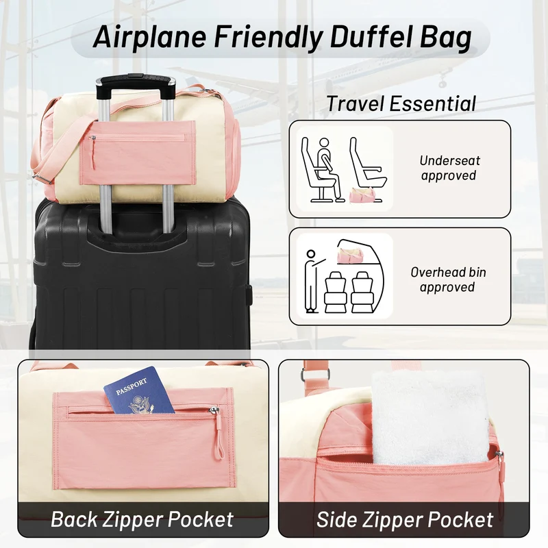 Women's Gym Bag Sports Duffel Bag with Wet Pocket