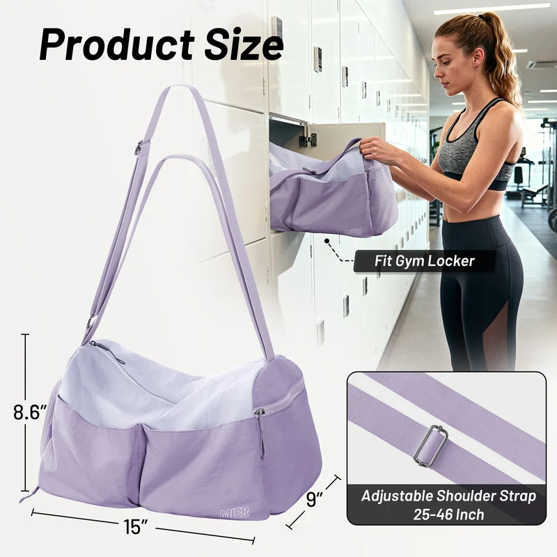 Women's Gym Bag Sports Duffel Bag with Wet Pocket