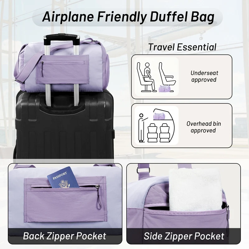 Women's Gym Bag Sports Duffel Bag with Wet Pocket