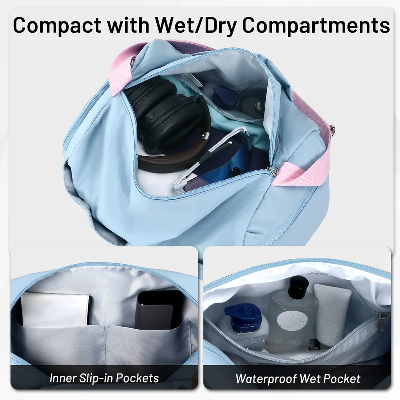 Women's Gym Bag Sports Duffel Bag with Wet Pocket