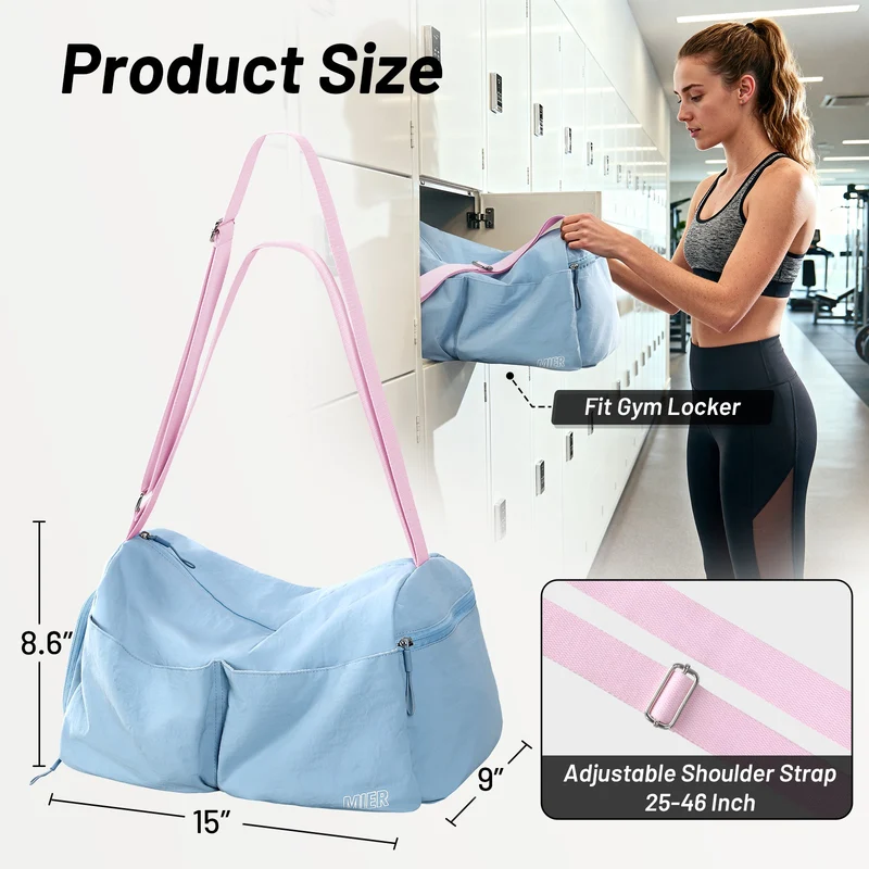 Women's Gym Bag Sports Duffel Bag with Wet Pocket