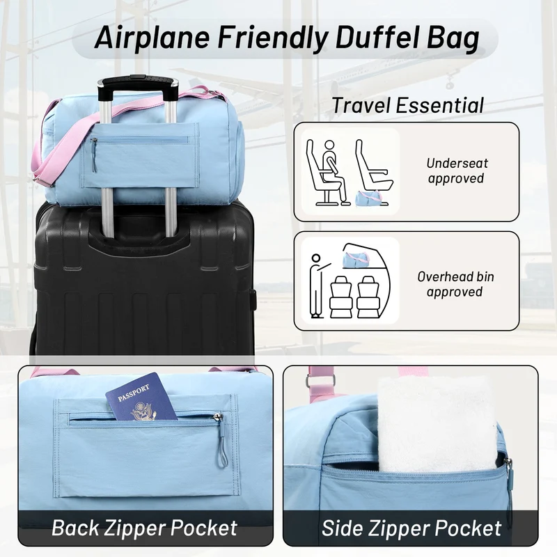 Women's Gym Bag Sports Duffel Bag with Wet Pocket