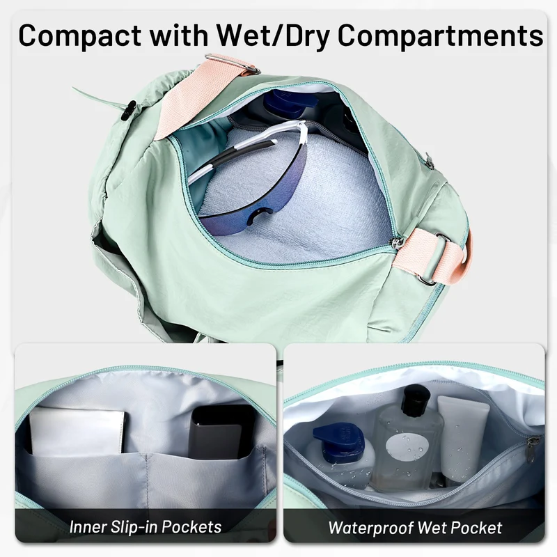 Women's Gym Bag Sports Duffel Bag with Wet Pocket