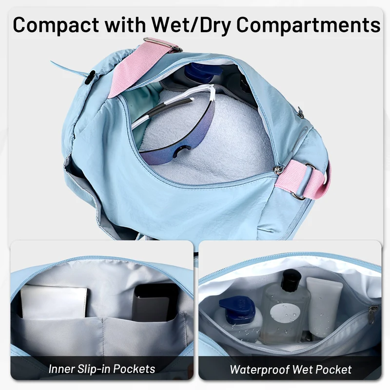 Women's Gym Bag Sports Duffel Bag with Wet Pocket