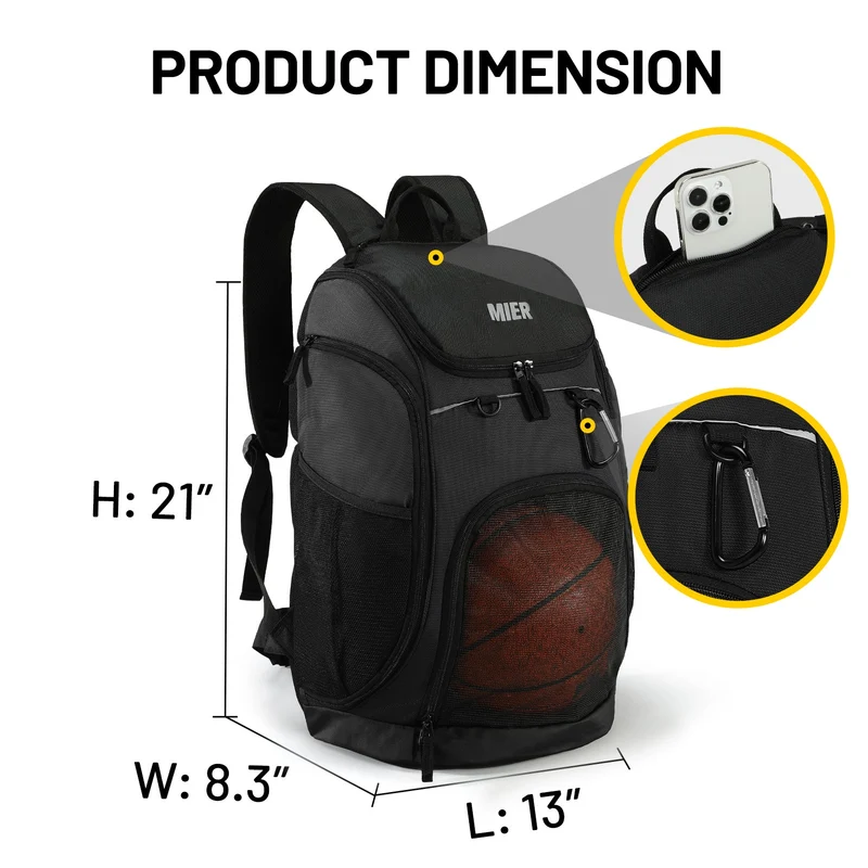 Basketball Backpack Large Sports Bag with Laptop Compartment