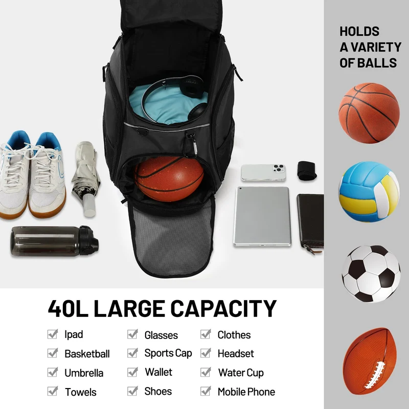 Basketball Backpack Large Sports Bag with Laptop Compartment