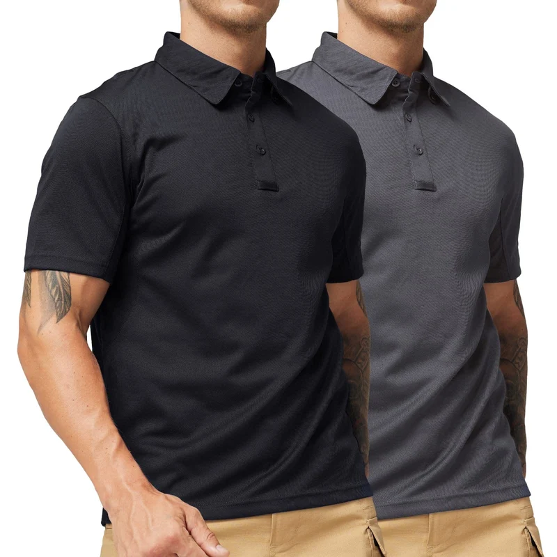 Men's Tactical Polo Shirts Outdoor Performance Collared Shirt