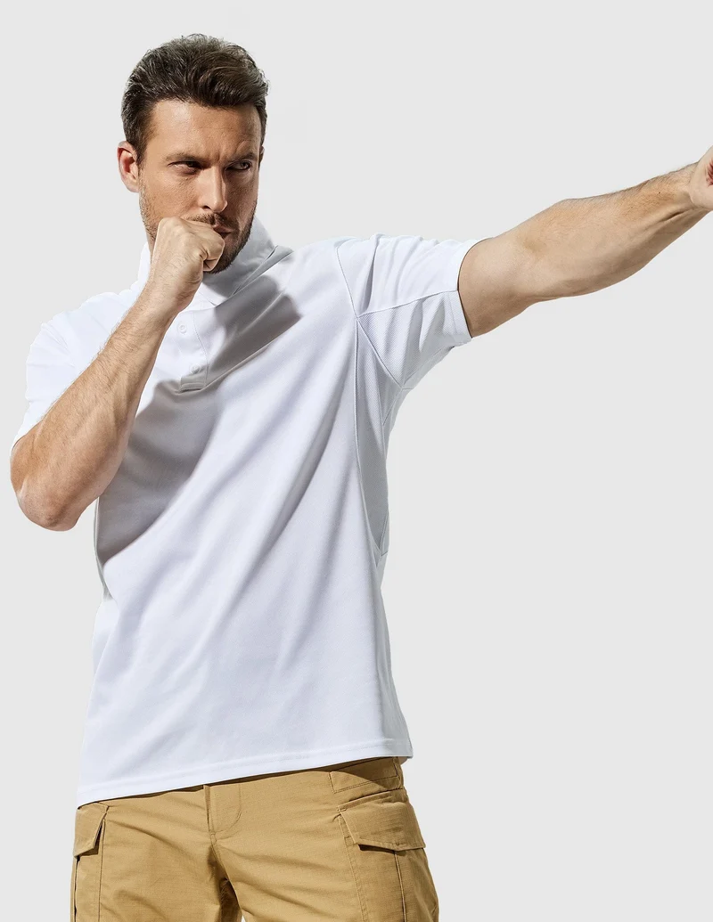 Men's Tactical Polo Shirts Outdoor Performance Collared Shirt
