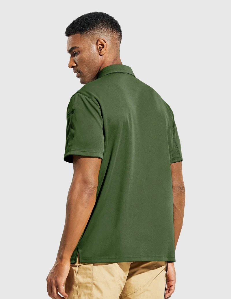 Men's Tactical Polo Shirts Outdoor Performance Collared Shirt