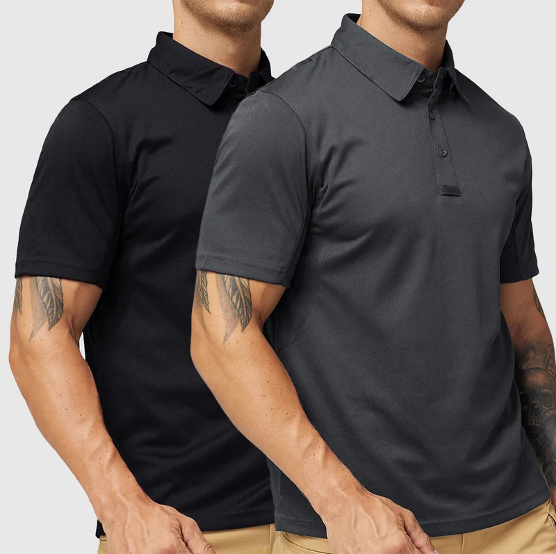 Men's Tactical Polo Shirts Outdoor Performance Collared Shirt