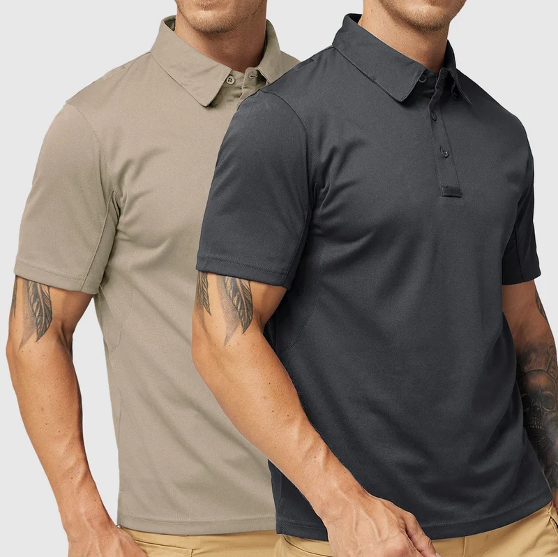 Men's Tactical Polo Shirts Outdoor Performance Collared Shirt