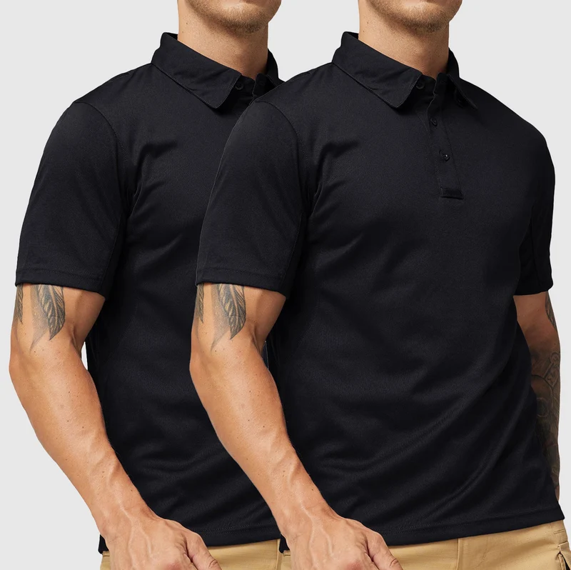 Men's Tactical Polo Shirts Outdoor Performance Collared Shirt