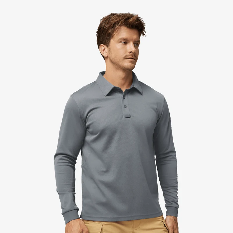 Men's Outdoor Tactical Long Sleeve Polo Shirts Quick Dry