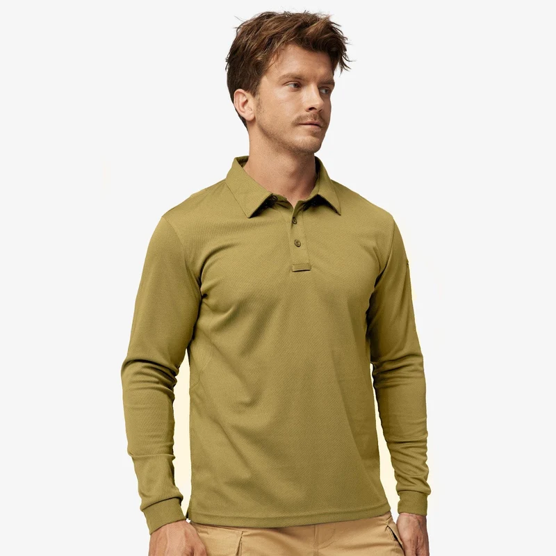 Men's Outdoor Tactical Long Sleeve Polo Shirts Quick Dry
