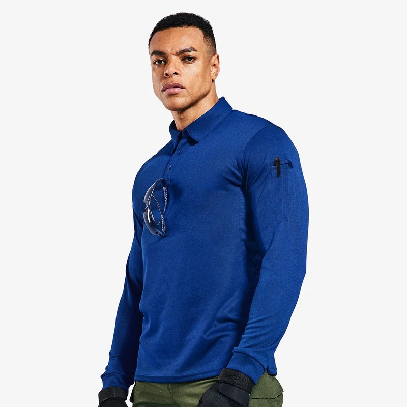 Men's Outdoor Tactical Long Sleeve Polo Shirts Quick Dry