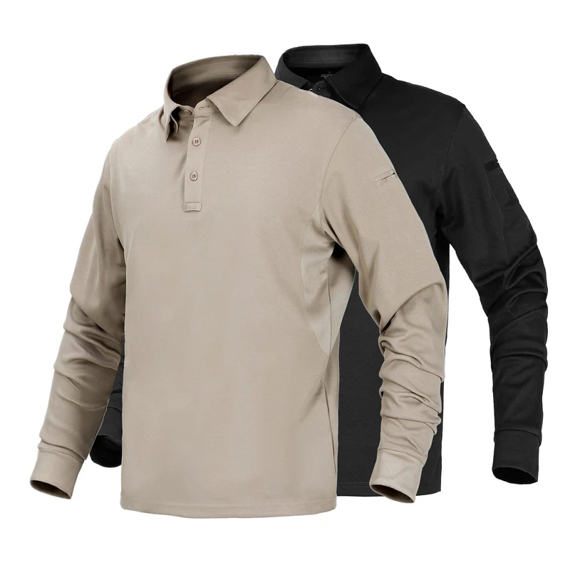 Men's Outdoor Tactical Long Sleeve Polo Shirts Quick Dry