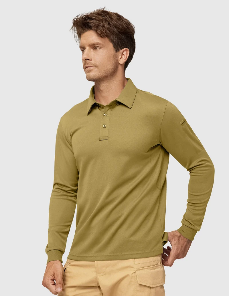 Men's Outdoor Tactical Long Sleeve Polo Shirts Quick Dry