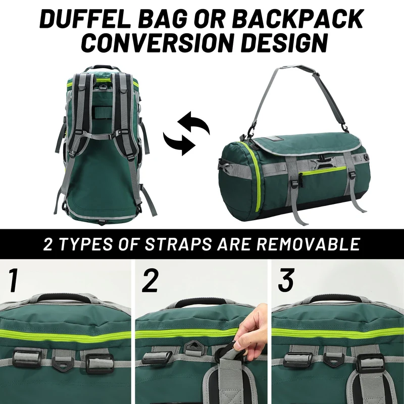 Large Duffel Backpack Sports Gym Bag with Shoe Compartment