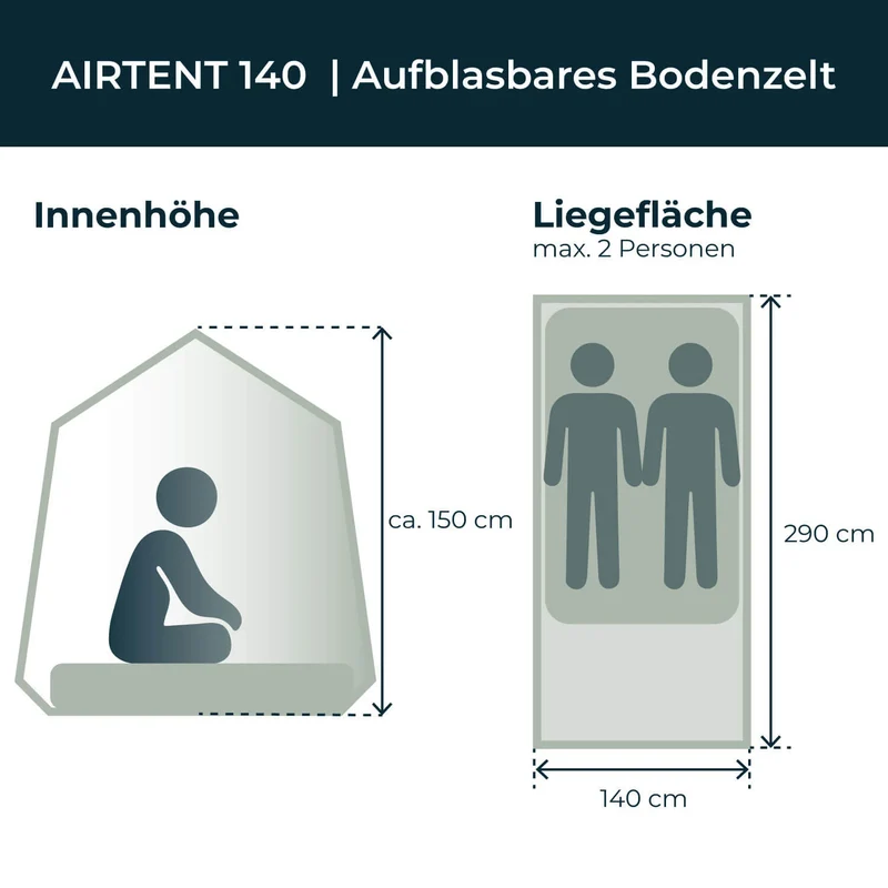 VICKYWOOD Freistehendes Campingzelt aufblasbar