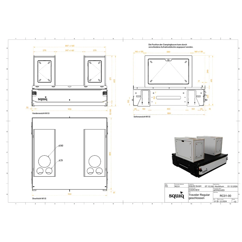 squiq Traveler regular – Campingbox und Kofferraumauszug für Kombis und große SUVs