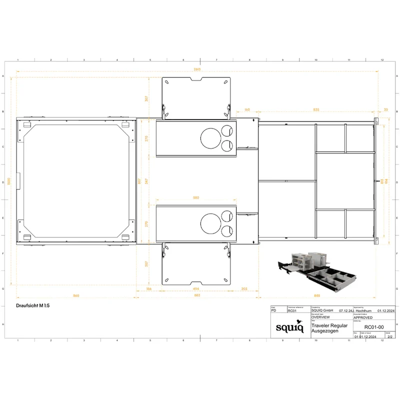 squiq Traveler regular – Campingbox und Kofferraumauszug für Kombis und große SUVs