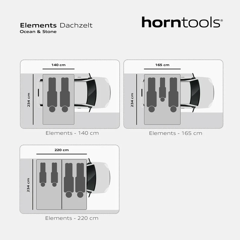Dachzelt Elements Gen II - 140 cm - Farbe Ocean