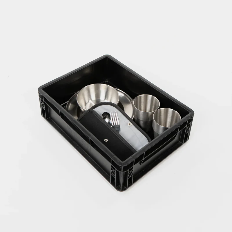 BOXIO COOK UP Eurobox mit Geschirr & Besteck für 4 Personen
