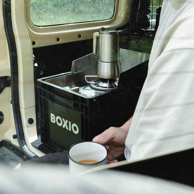 BOXIO COOK PLUS Mobiler Gaskocher inklusive Topfset