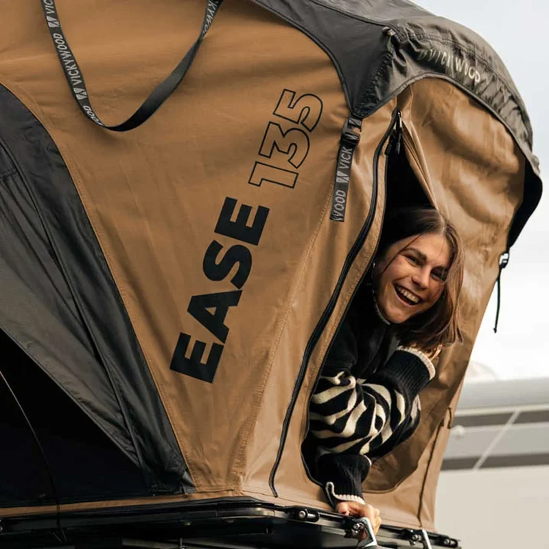 VICKYWOOD Hartschalen-Dachzelt CUMARU EASE 135 grau