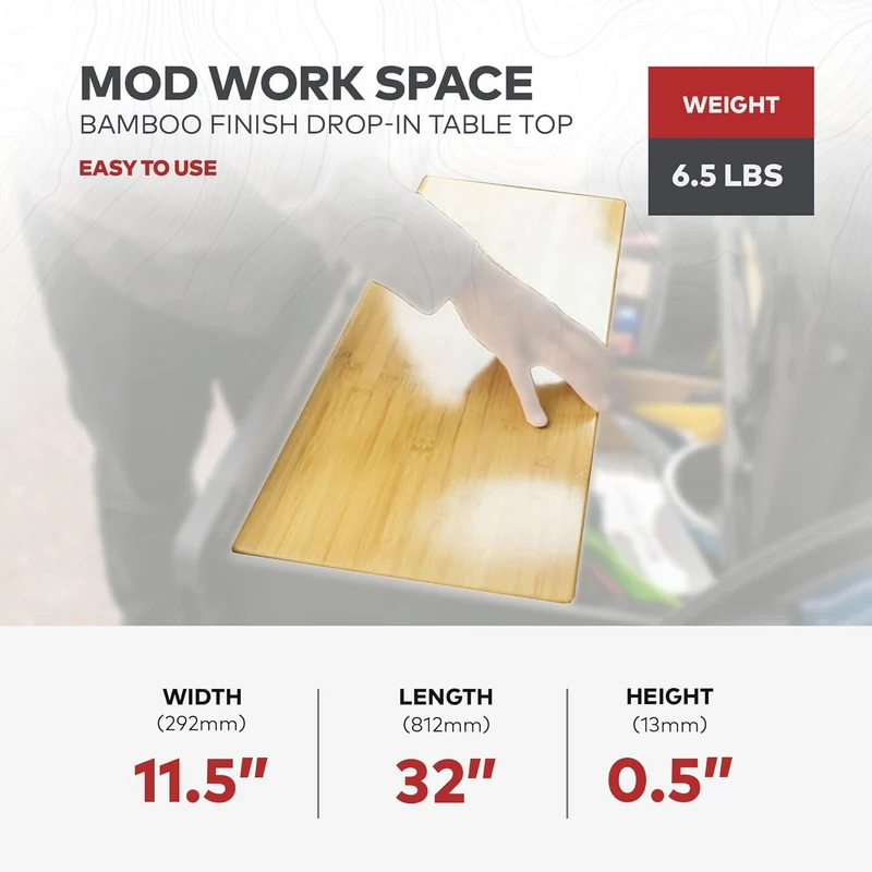 YAKIMA MOD Work Space MD/LG – Klappbare Bambus-Arbeitsfläche für deine MOD HomeBase MD/LG