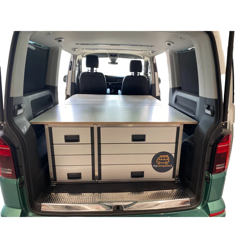 VW T6 - Aluminium Camperbox Heckküche mit Bett inkl. Matratze