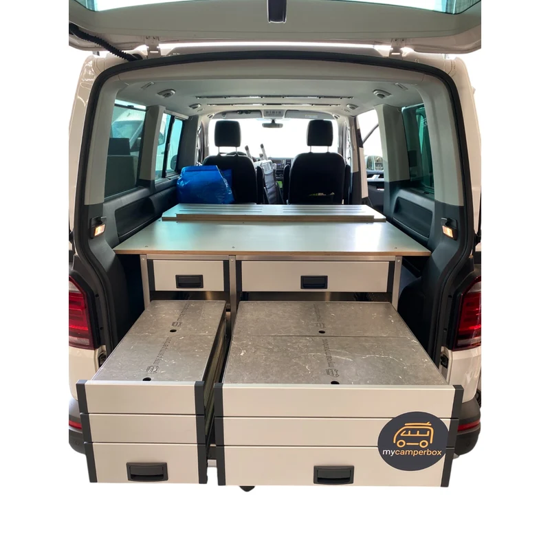 VW T6 - Aluminium Camperbox Heckküche mit Bett inkl. Matratze