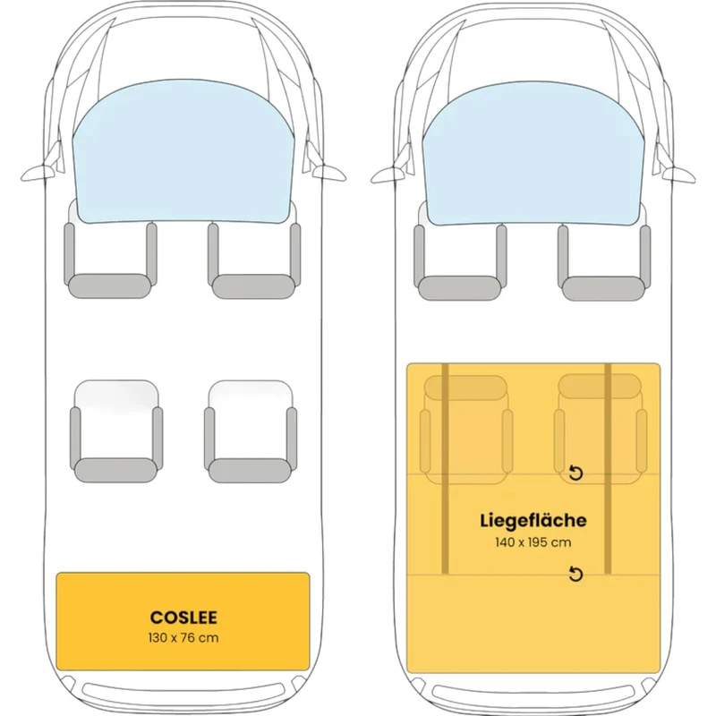 VW T6 - Aluminium Camperbox Heckküche mit Bett inkl. Matratze