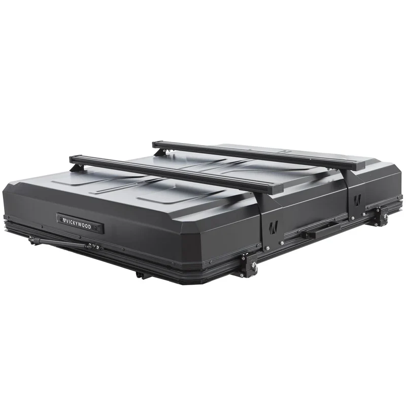 VICKYWOOD Hybrid Hartschalen Dachzelt TEAK 135 grau