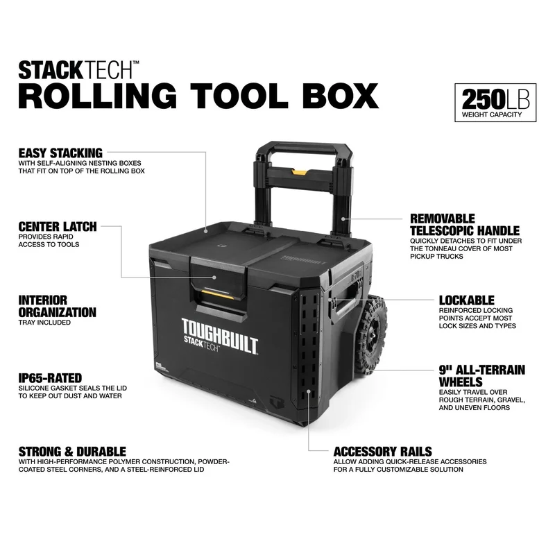 TOUGHBUILT StackTech Campingbox mit Rollen TB-B1-B-70R