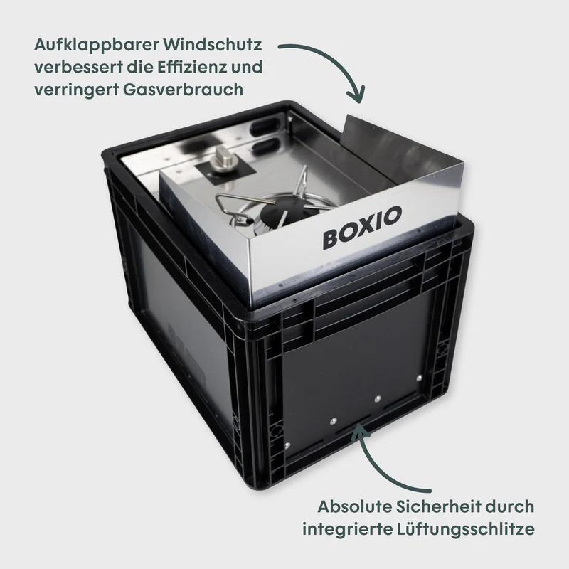 BOXIO COOK Gaskocher - Der revolutionäre Gaskocher in der Eurobox