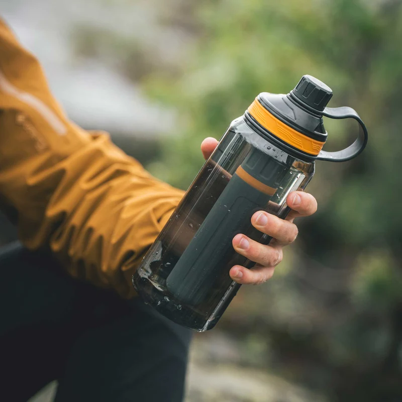 Water Filter & Purifier Bottle Black/Orange 1 L