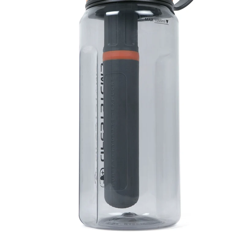 Water Filter & Purifier Bottle Black/Orange 1 L