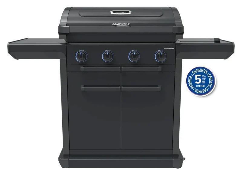 Campingaz 4 Series Onyx S Gasgrill | 4 Blue Flame Edelstahlbrenner | Seitenkocher