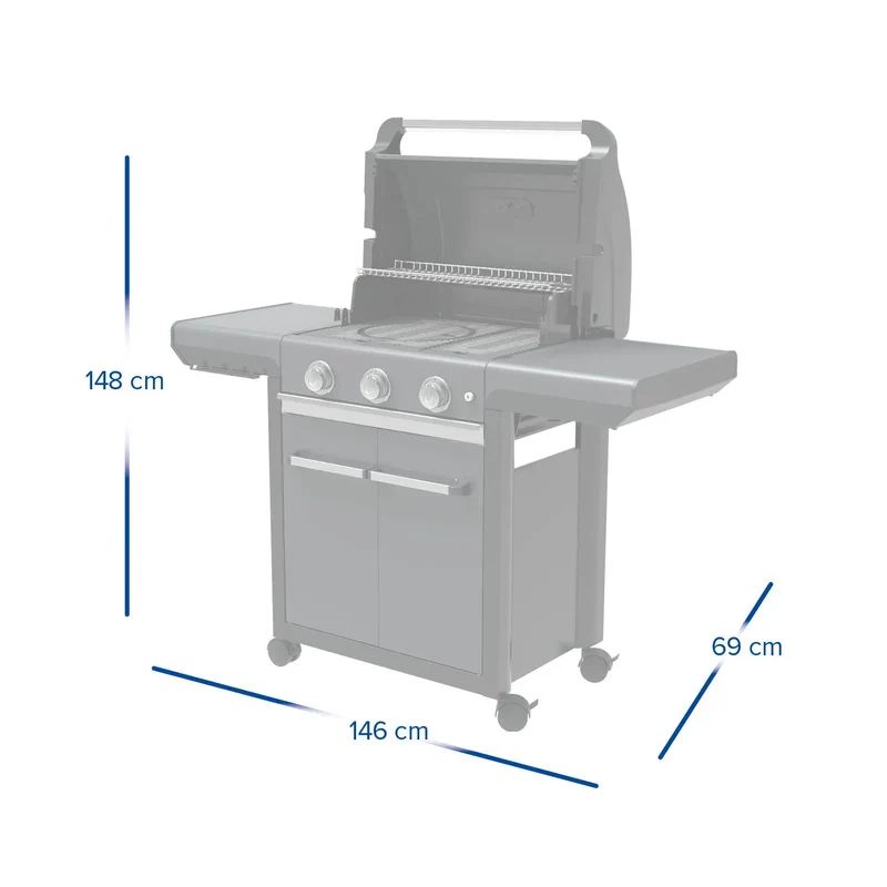 Campingaz 3 Series Premium Gasgrill | 3 Blue Flame Edelstahlbrenner