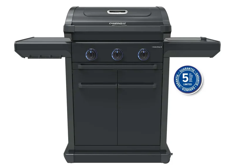 Campingaz 3 Series Onyx S Gasgrill | 3 Blue Flame Edelstahlbrenner | Seitenkocher